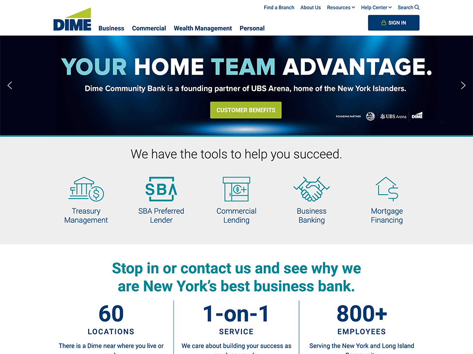 Dime Home page